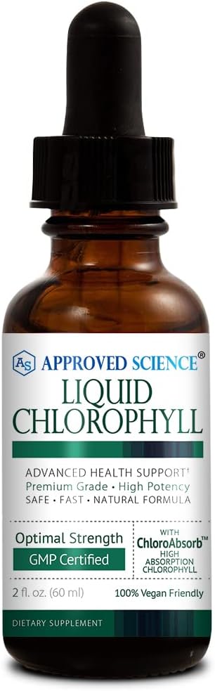 Godkendt Science Liquid Chlorophyll - 2 fl. Oz. - 60 mg ChloroAbsorb - Mulberry Leaf Extract - Energize The Body - fordøjelses- og immunstøtte - Natural Deodorant and Detox - Vegan - Made in The USA