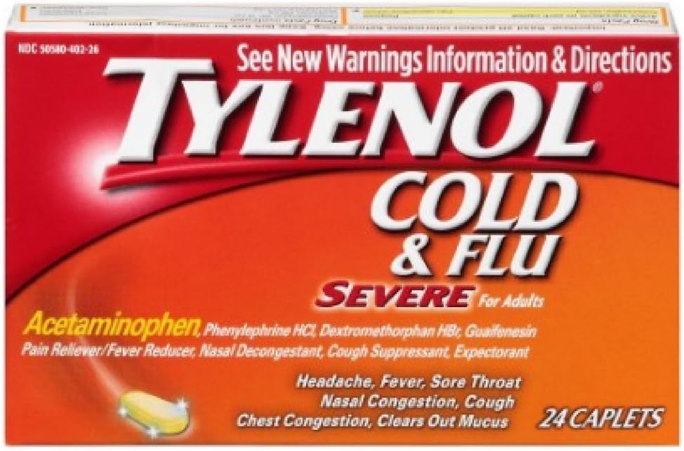 Tylenol Cold & Flu Sever Størrelse 24ct Tylenol Cold & Flu Sever 24ct