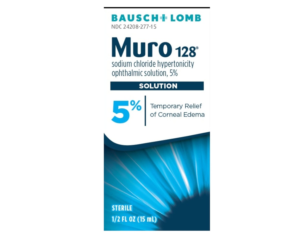 Muro 128 Opløsning, Midlertidig lindring af Corneal Edema, Eye Care, Natriumchlorid Hypertonicitet Oftalmisk Opløsning 5%, 0, 5 Fl. Oz