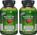 Irwin Naturals Brain Awake Max3 + Nitric Oxide Booster - 60 Liquid Soft- Gels, Pack of 2 - Support Brain Health & Optimize Performance - 40 Total Servering