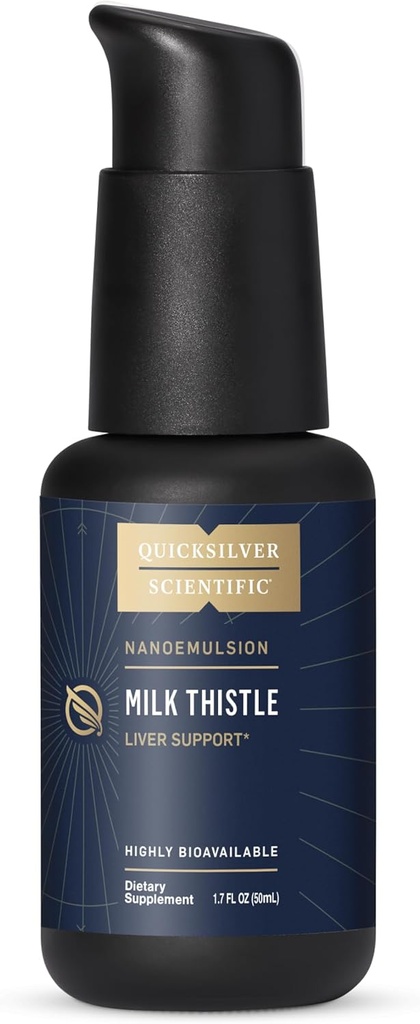 Quicksilver Scientific Nanoemulgeret Milk Thistle - Silymarin Flydende med Liposome Levering System - Immun, Detox + Lever Rengøring Support (1.7oz / 50ml)