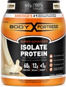 Body Fortress 100% Ultra-Filtered Isolate Protein Powder, Vanilla, 60g Protein & 12g BCAAs Per 2 Scoops, Muscle Gain & Recovery, Immune Support with Vitamins C & D, 1.5lbs,Packaging May Vary