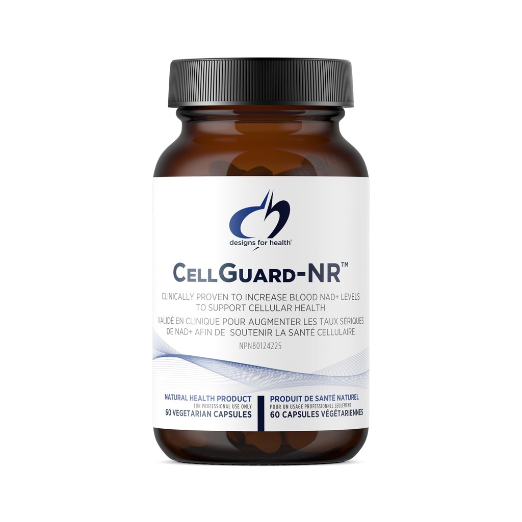 Design til sundhed CellGuard- NR - NAD + tillæg - Nicotinamid Riboside Chloride med Resveratrol + Pterostilben til støtte cellulær reparation og sund aldring (60 Veganske kapsler)