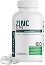 Bronson Zink 50mg Complex høj potens immunforsvar supplement & antioxidant og hud sundhed - ikke GMO, 100 vegetariske kapsler