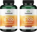 Swanson vitamin B- 100 - Vitamin supplement fremme energi & Metabolisme support - høj potens formel støtte hjerte sundhed, hjerne sundhed & nervefunktion - (100 kapsler) (2 Pack)