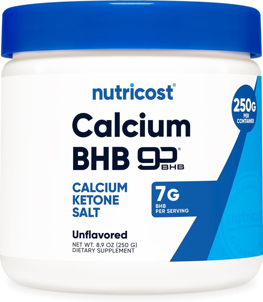 Nutricost Calcium HB (250 g) Uden smag - Calciumketonsalt - Non- GMO Gluten- fri
