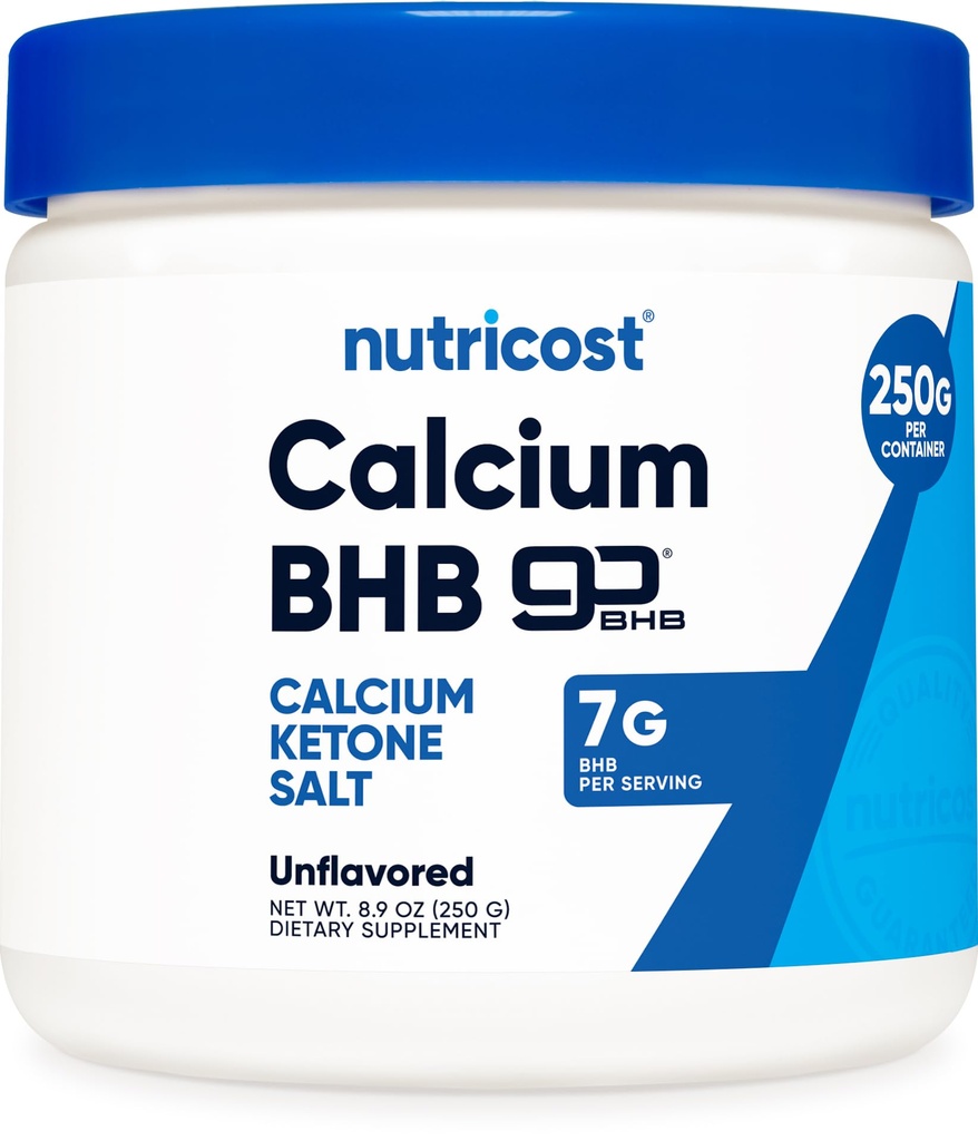 Nutricost Calcium HB (250 g) Uden smag - Calciumketonsalt - Non- GMO Gluten- fri