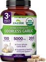 Zazzee USDA Organic Odorless Hvidløg 20: 1 Extract, 5000 mg Strength, 100 Veganske Kapsler, 3 + Måned Supply, Standardiseret, Koncentreret 20X Extract, 100% Vegetar, All- Natural, Non- GMO, Made in The USA
