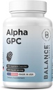 Alpha GPC Cholin Supplement 600mg, 120 Veg Capsules - Advanced Memory Formel, Nootrop Brain Support (120 greve (pakke med 1))