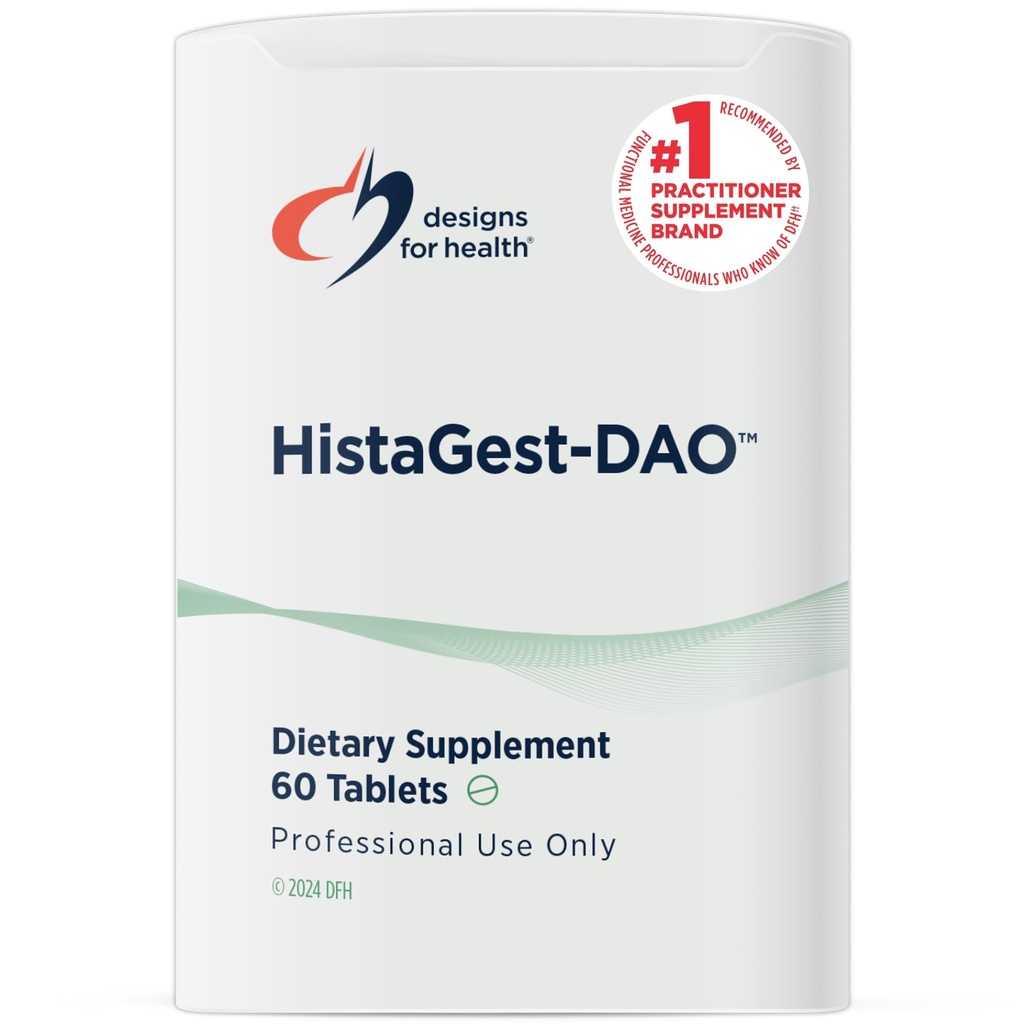 Design for sundhed HistaGest- DAO - Diaminoxidase DAO Enzyme til støtte fordøjelse af Histamine- Indeholdende fødevarer - 20.000 HDU DAO diamin oxidase enzymer (60 gastro- resistente tabletter)