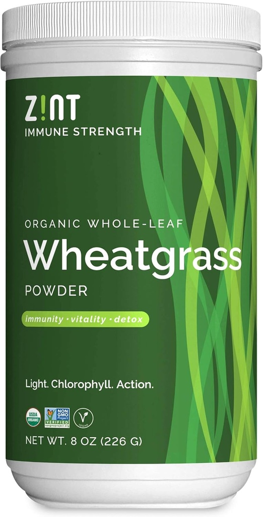 Zint Wheatgrass Powder, Organic (8 oz): Kraftfuld immunsupport supplement, Hel Leaf Antioxidant Chlorophyll Kilde til Detox, Immunity Booster