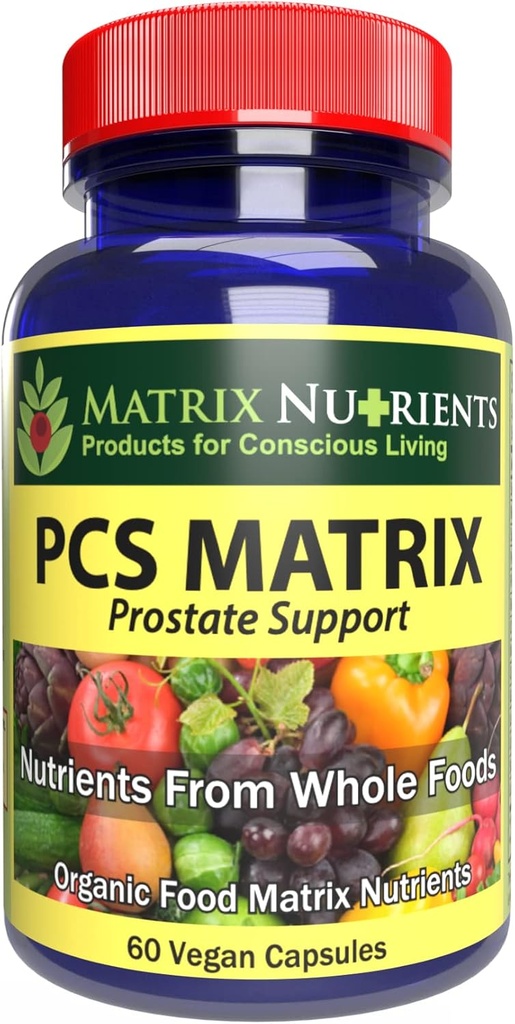 PCS Matrix - lavere PSA niveauer for sund prostata - 100% naturlige ingredienser: Saw Palmetto, Rabdosia, Scute, Plantago Focium, Chrysantaomum, Ganoderma, Lotus Seed - Vegan Kapsler (60ct)