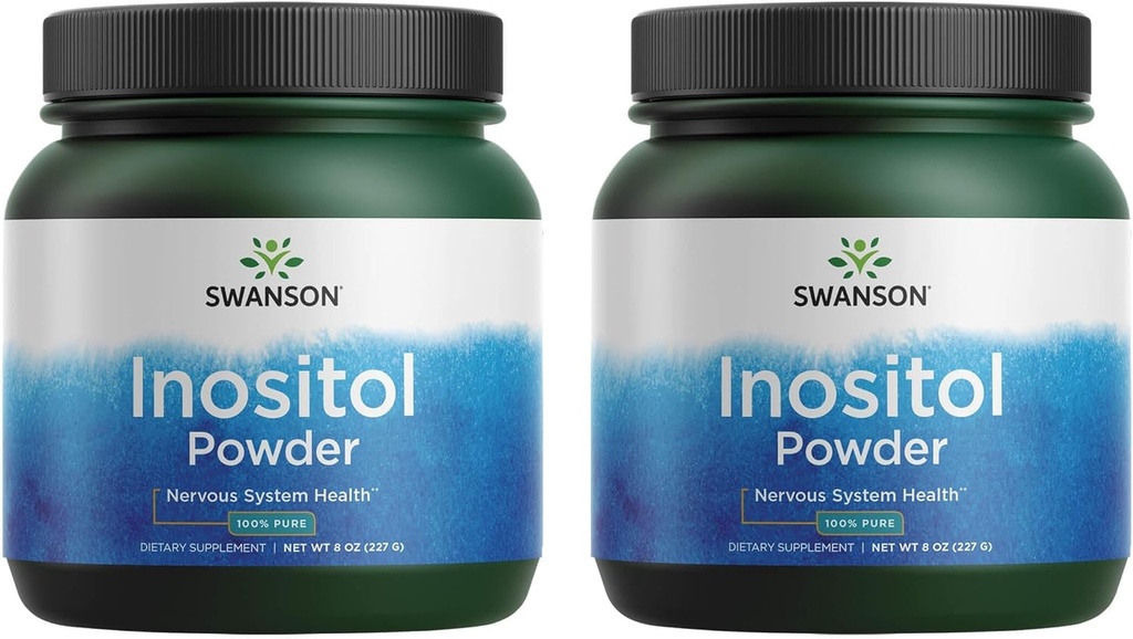 Swanson 100% Pure Inositol Powder - Natural Supplement Fremme Fokus & Afslapning - Nerve & Cellular Support - (8oz) 2 Pack