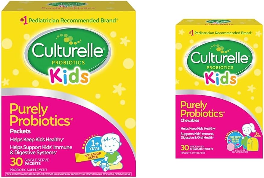 Culturelle Kids Daily Probiotic Supplement & Kids Chewable Daily Probiotic for Kids, Age 3 +, 30 Greve
