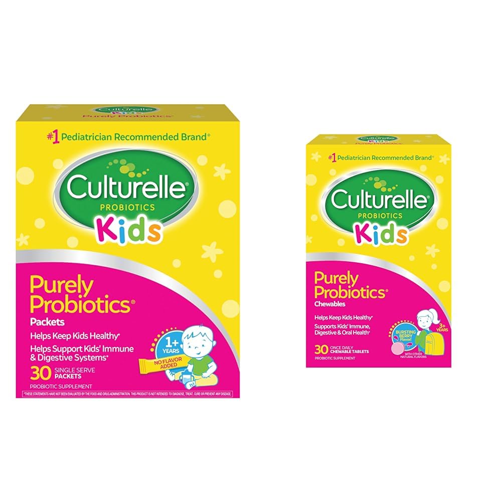 Culturelle Kids Daily Probiotic Supplement & Kids Chewable Daily Probiotic for Kids, Ages 3+, 30 Count