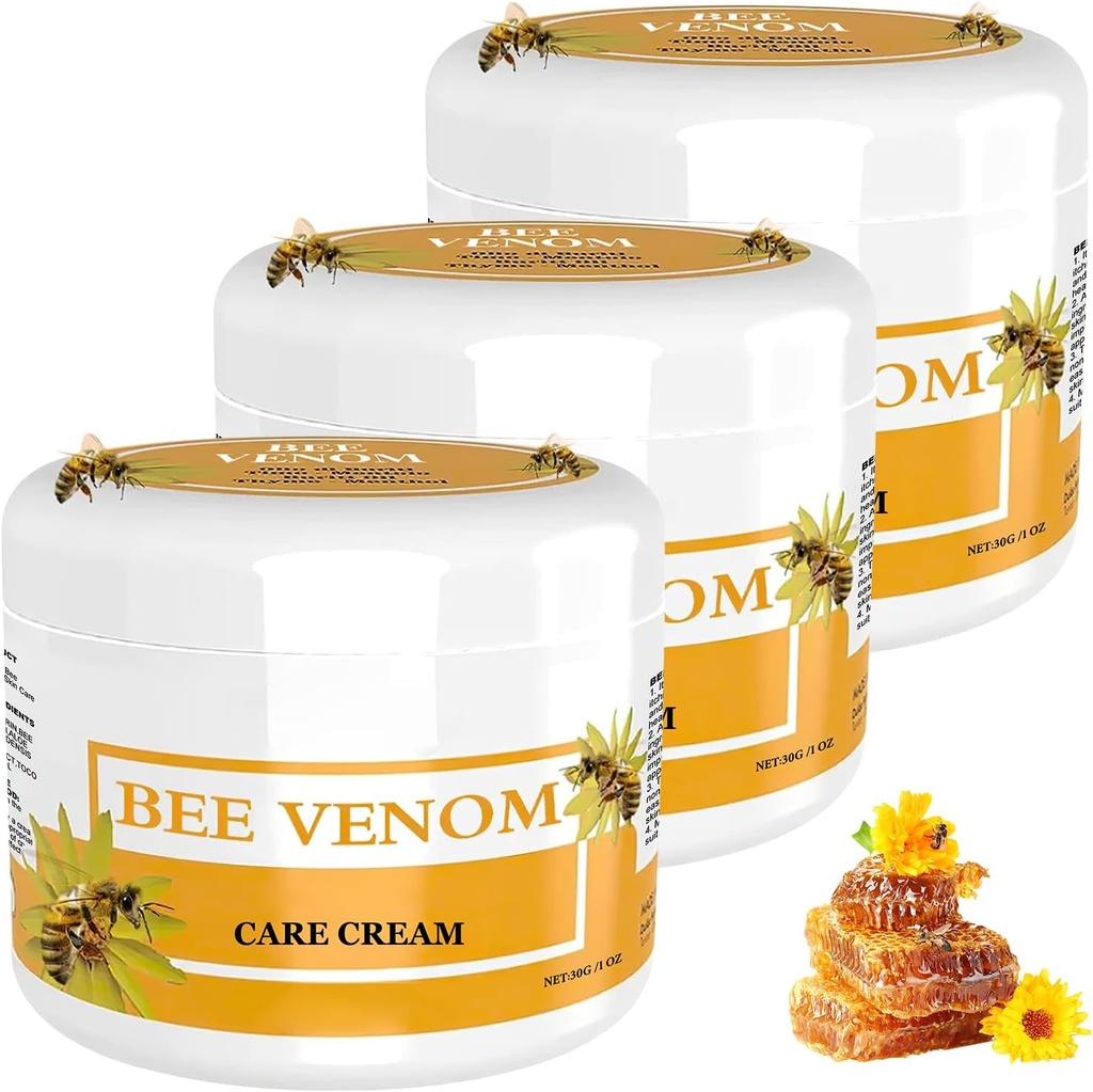 Bee Venom Rettelse Cream - 3 flasker sæt til alle hudtyper, Professionel hudpleje