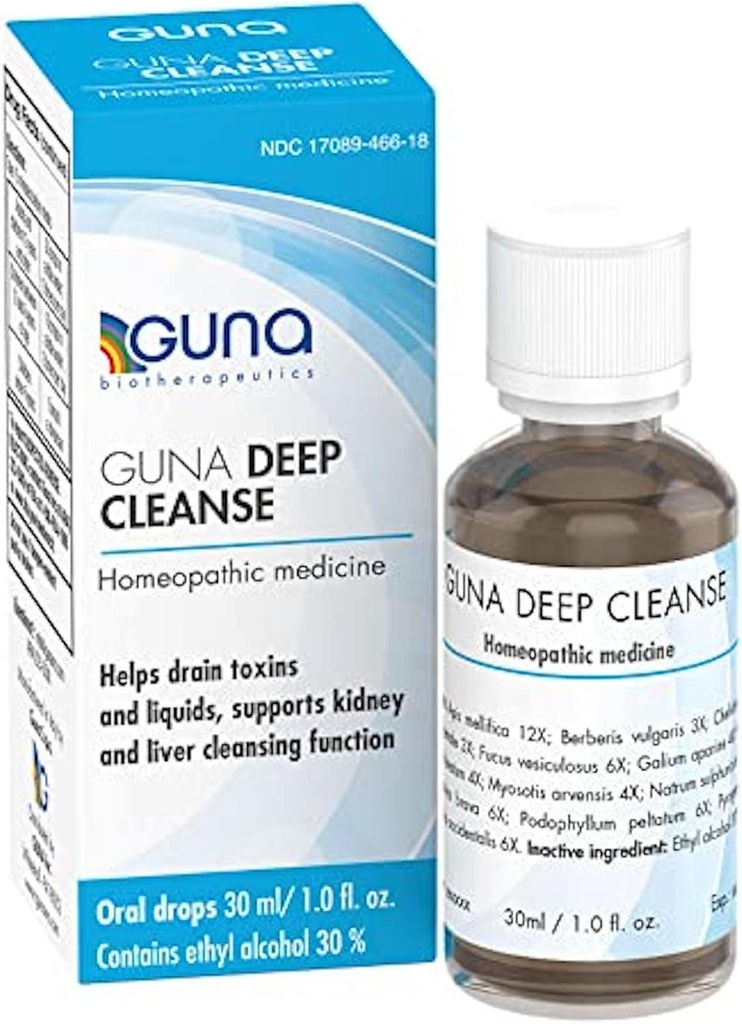 Guna Deep Cleanse Homøopatisk All Natural Systemic Body Cleansing, Toxin Release, Lever og Nyre support og afgiftning - 1 Ounce