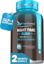 Herbtonics Night Time Burn & Sleep Complex understøtter Overnight Metabolisme, Stress Relief & Deep Sleep. Inkluderer Melatonin, Valerian og grøn te - Vegansk sengetid vægtstyring (60 kapsler)