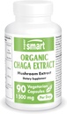 SuperSmart Organic Chaga Extract 1500mg per dag (høj styrke) - Wild & håndplukket Chaga svampe Supplement 124; Non- GMO & Gluten Free - 90 vegetariske kapsler