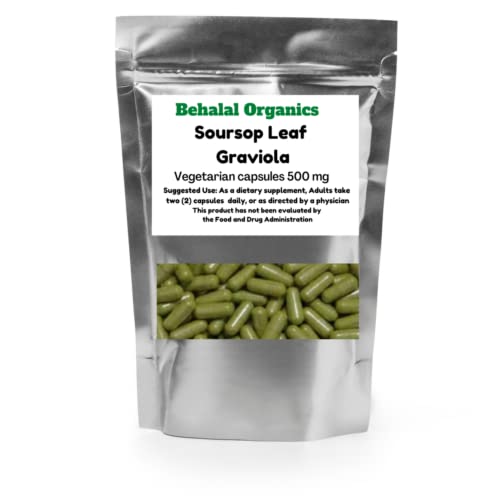 Soursop Graviola Leaf Powder 100% Pure Organic 100 Capsules