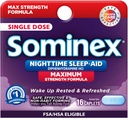 Sominex Nighttime Sleep- Aid Tablets, Maksimal styrke Formel, enkeltdosis, Assorted, 16 Greve