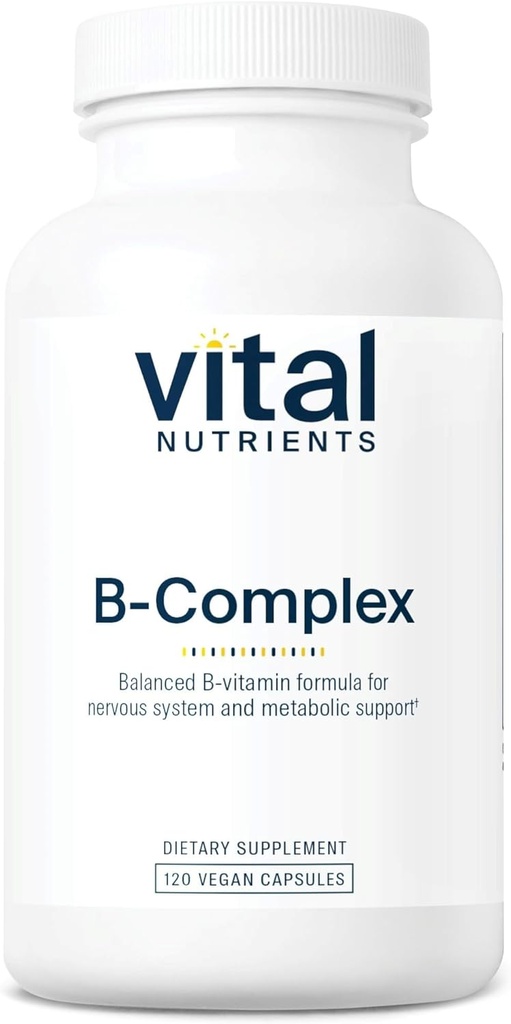 Vital Nutrients Vitamin B-Complex | Vegan High-Potency Methylated B Complex Vitamins | B Vitamins Support Energy Production, Metabolism, and Heart Health* | Gluten, Dairy, Soy Free | 120 Capsules