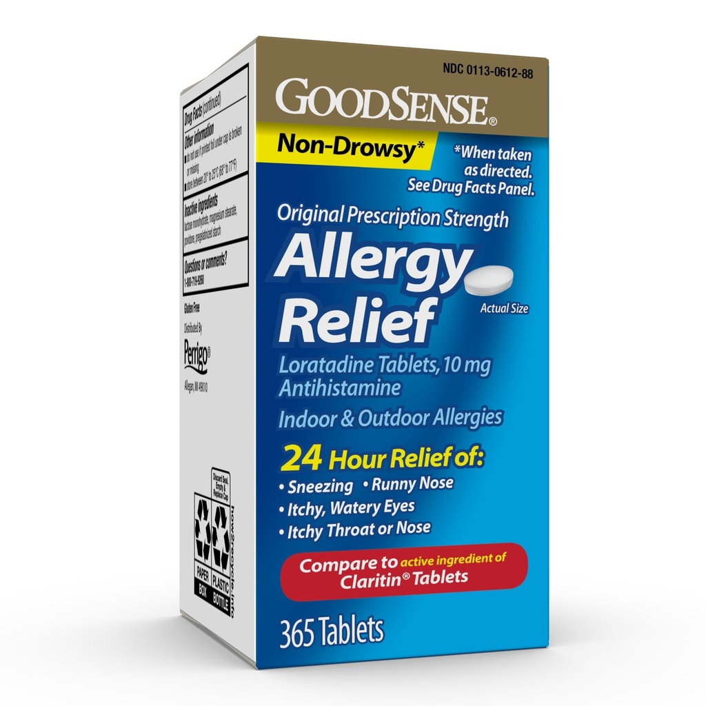GoodSense Allergi Relief Loratadine Tablets 10 mg, Antihistamin, Allergi Medicin til 24 timers Allergi Relief, 365 Count