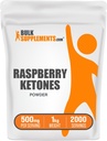 BulkSupplements.com Raspberry Ketoner Powder - Raspberry Ketoner Supplement, Antioxidant Kilde - for Energy Support, Gluten Free, 500mg per Serving, 1kg (2,2 lbs) (Pack of 1)