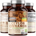 N1N Premium Ceylon Cinnamon 1200mg [100% Økologisk Cylon Cinnamon] Naturligt supplement til støtte sund cirkulation, hjerne og fælles funktion, 120 Caps