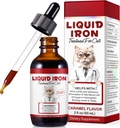 Jern Kosttilskud til katte, 60ML flydende jern med folat og B12 støtter anæmi, Lavtenery Niveauer og letargi, fremmer Red Blood Cell Dannelse og Blood Health