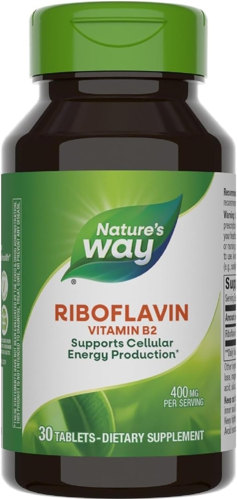 Nature 's Way Riboflavin Vitamin B2, 400 mg per portion, pakke med 3