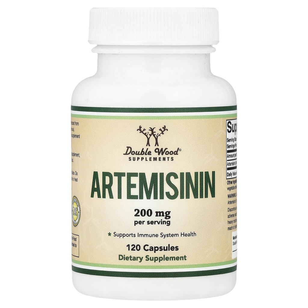 Artemisinin (Sweet Wormwood Cleanse) (Artemisia Annua) 200mg Per Serving, 120 Kapsler (Two Month Supply) Vegan Safe, Non- GMO, Gluten Free (immunforsvar) by Double Wood