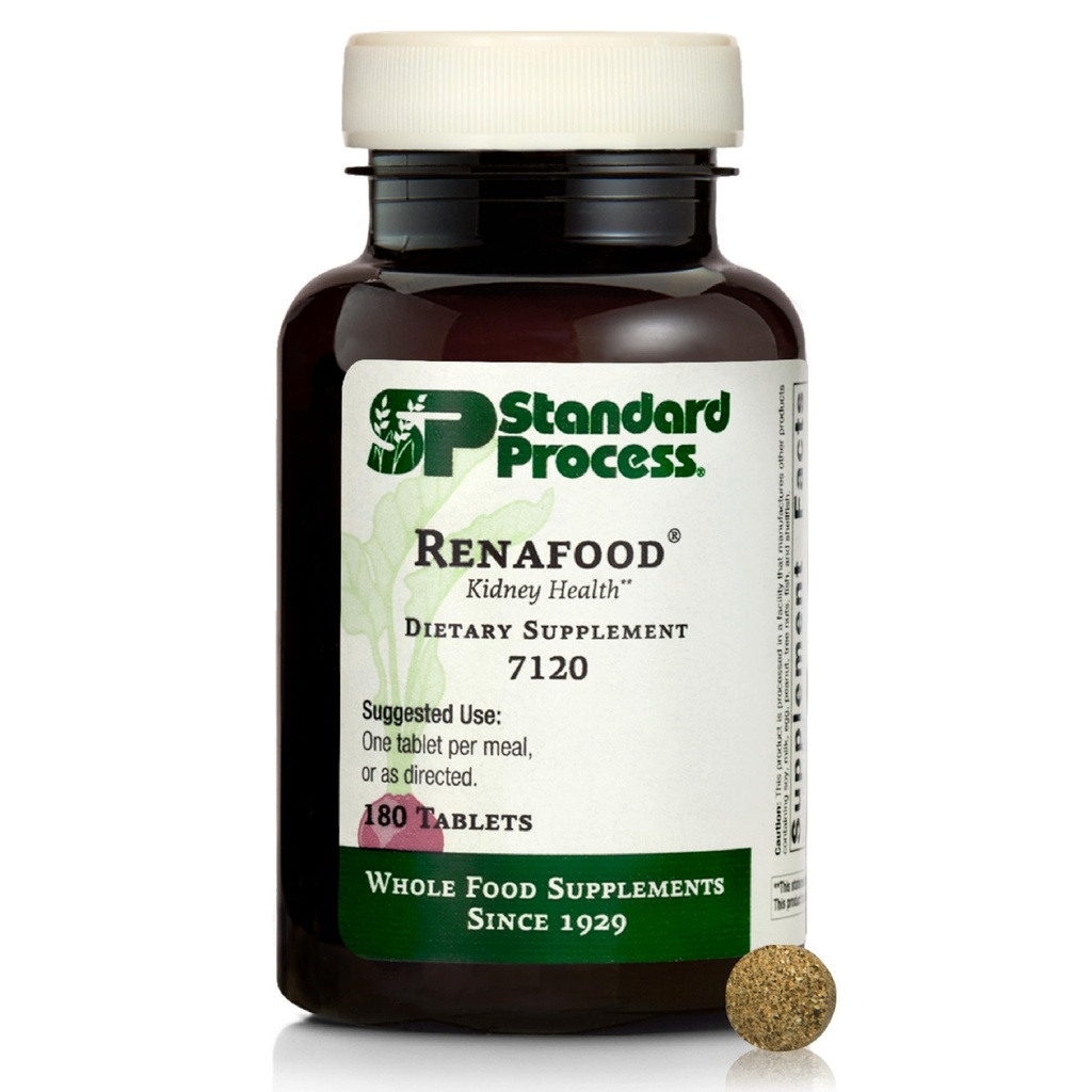 Standard Process Renafood - Understøtter sund Nyrefunktion & Antioxidant Aktivitet - Indeholder vitaminer A - Non- Soja - 180 tabletter