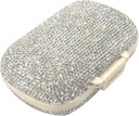 Bling Diamond Pill Organizer med 8 afdelinger, Daily Travel Portable Pill Case Dobbelt Sidet Rhinestone Pill Box til Vitamin / Cod Lever Oil Medicine Kit (sølv)