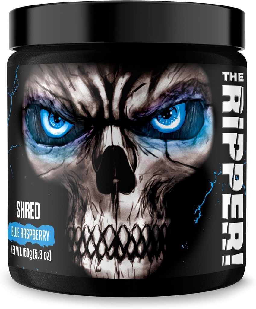 JNX SPORTS The Ripper! Shredding Termogene Fat Burner - Blå Hindbær 30 Servering ekskl. 124; Avanceret hurtig fungerende Termogene Præ- workout, Appetite Suppressant for mænd og kvinder
