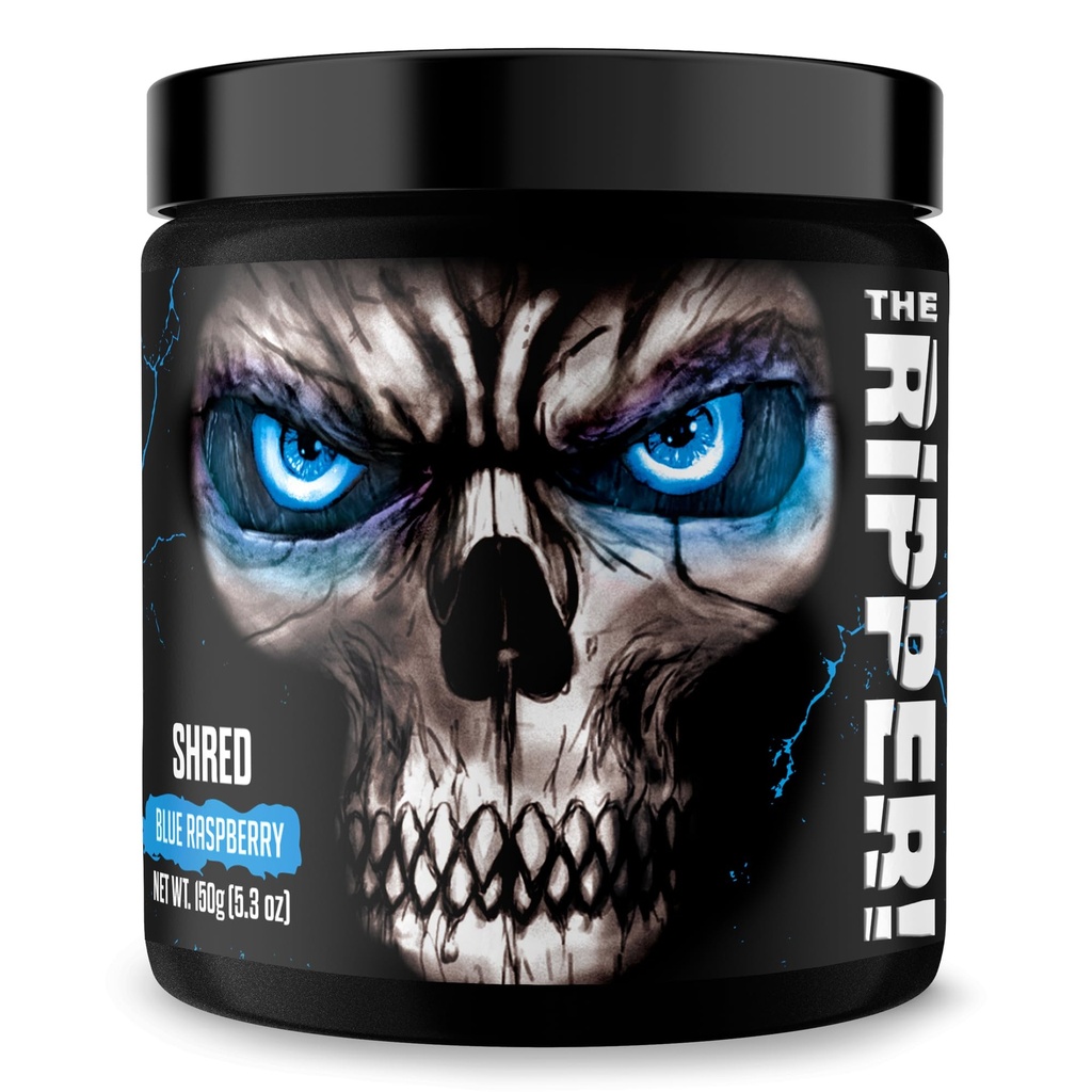 JNX SPORTS The Ripper! Shredding Termogene Fat Burner - Blå Hindbær 30 Servering ekskl. 124; Avanceret hurtig fungerende Termogene Præ- workout, Appetite Suppressant for mænd og kvinder