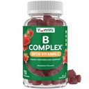 B Complex Gummies with Vitamin C - Great Tasting 1 om dagen Energi & Nervesystemet Støtte til voksne - Vegan, Kosher, Non- GMO Vitamin B Complex Gummies with B12, B6, Niacin & Folinsyre - 70 Tæl