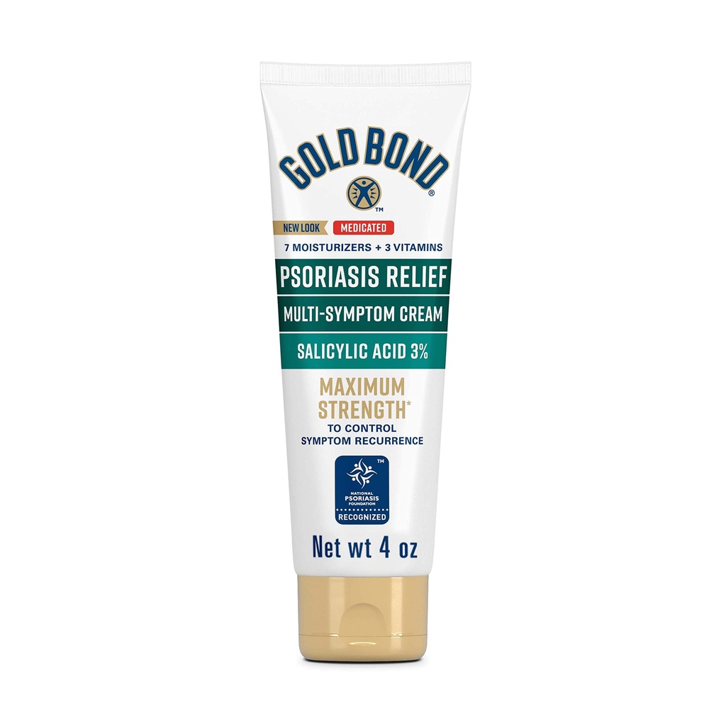Gold Bond Multi- symptom Psoriasis Relief Cream, 4 oz., for Itchy, Irriteret & skalering hud