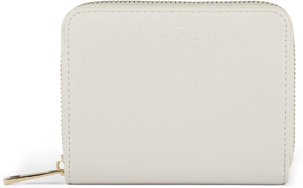 Dosey Wellness Wallet Travel Pill Organizer & Easy- Slide Pill Pouches - Glat Vegansk læder med 4 lufttæt Pill Pockets til Med Opbevaring & Beskyttelse - Stilfuld Med Organizer (LATTE), Opgraderet version