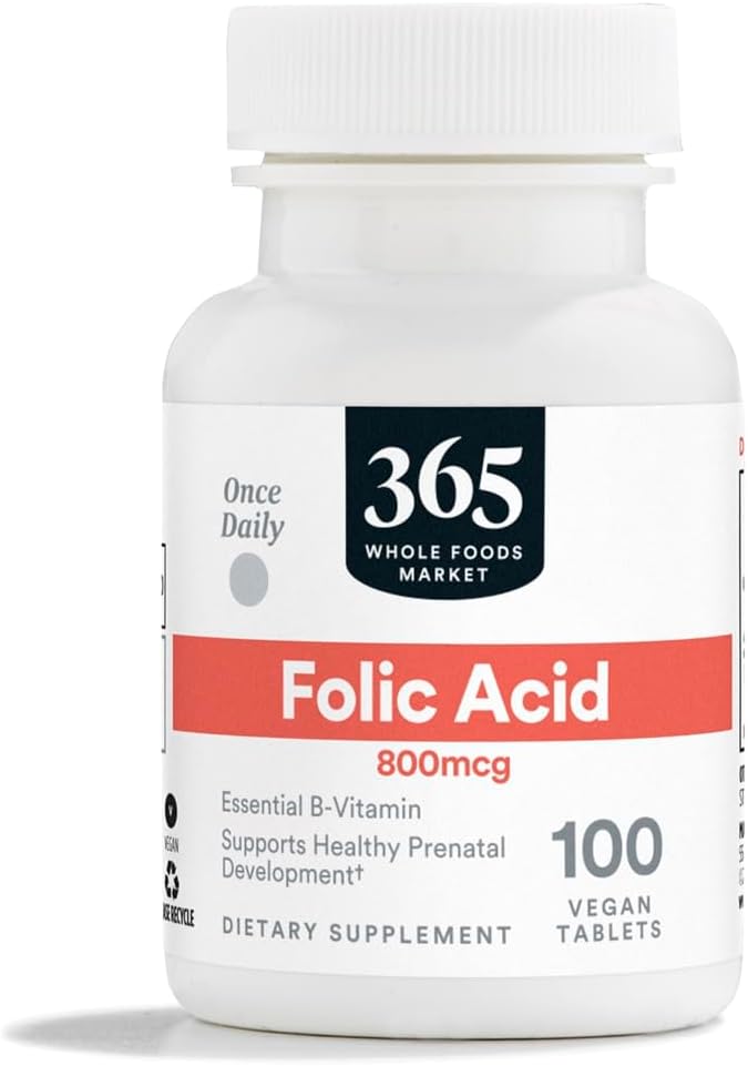 365 by Whole Foods Market, Folic Acid 800 MCG, 100 CT