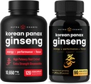 NutraChamps Complete Ginseng Duo - Den komplette energi, Focus & Stamina Support Bundle - Ginseng Guld & Koreansk Rød Panax Ginseng