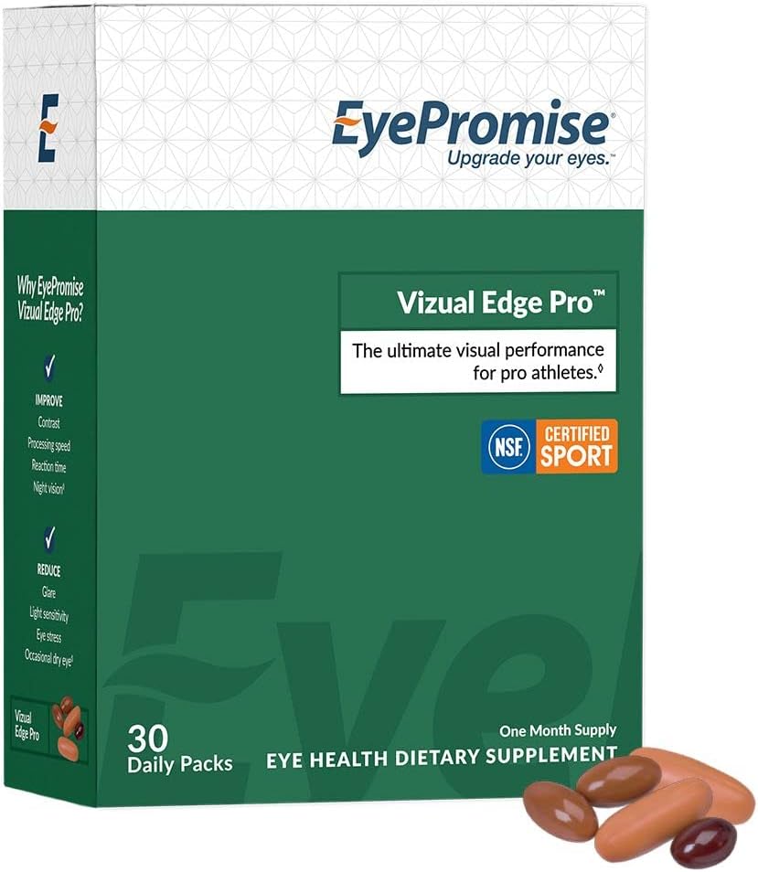 EyeLovy Vizual Edge Pro supplement - 30 Single-Serving Pill Packets, 30-dages levering - Visual Performance Eye Vitamin med 26mg Zeaxanthin & 8mg Lutein for Vision Quality & Clarity