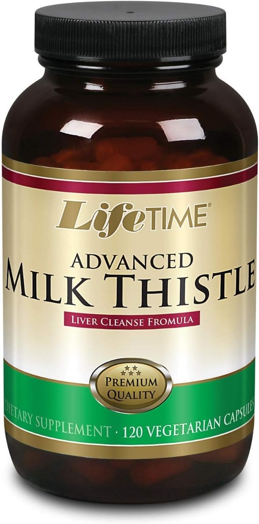 LIFETIME Milk Thistle Blend Lever Rengøring Formel 124; med Mælkebøtte Rod og gurkemeje (120 CT)