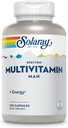 SOLARAY Spectro Multivitamin for mænd, Mænds Multivitamin for energi og Samlet Wellness med Saw Palmetto, Græskar frø, fordøjelsesfremmende enzymer, og mere, 60-dages garanti, 30 Servering, 120 kapsler