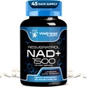 WELLENess LASSRX NAD Supplement, 1500mg - USA Made Liposomal NAD + Supplement med Resveratrol, NAD Plus Boosting - Support Cellular Health, Stamina & Sund Aging - Ultra Strength Capsules