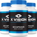 (3 Pack) X Vision Capsules - Official Formula Tablets for Overall Eye Health, XVision Optics Night Vision, All Natural Supplement to Protect Eyesight, Optical Vitamins Support Reviews (180 Capsules)