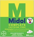 Midol Complete Coffein Free Caplets 24ct: Midol Complete Coffein Free Mentral Pain Relief Caplets med Acetaminophen, Giver Hovedpine Relief og Periode Crampe Relief, 24 Greve