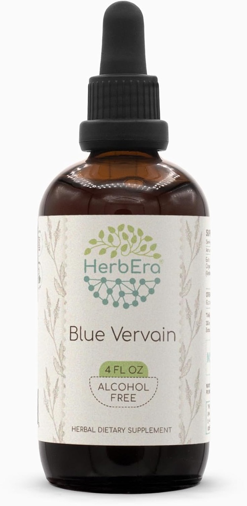 Blue Vervain B120 Alcohol-Free Herbal Extract Tincture, Concentrated Liquid Drops Natural Blue Vervain (Verbena Hastata) (4 fl oz)