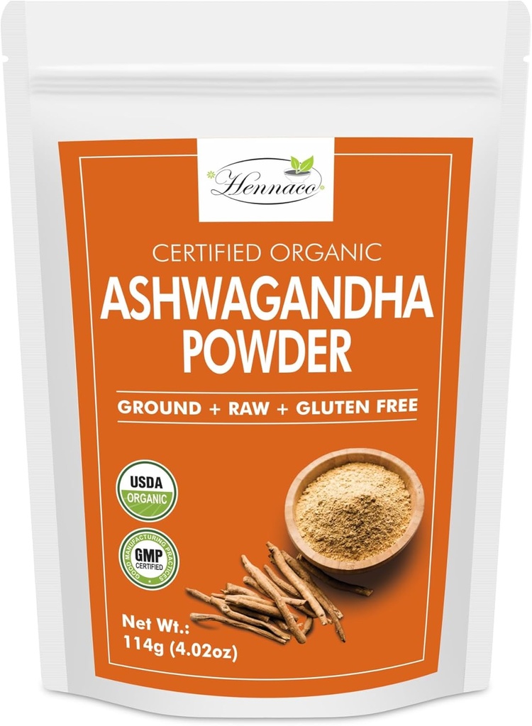 Organic Ashwagandha Powder against 124; Resealable Zip Lock Pouch- 124; Withania Somnifera fra India against 124; USDA Organic Measures 124; Non- GMO Measure 124; Pure & Natural Herbal Ashwagandha Powder Measure 124; 114 Bedste (4 OZ)