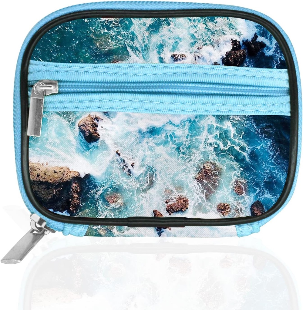 Serfeymi Weekly Travel Pill Organizer Pill Sag til Purse med Aftagelig 7 Day Pill Box, Fashionable Travel Medicine Organizer Pill Container til Medicin, Vitamin - Blå 03